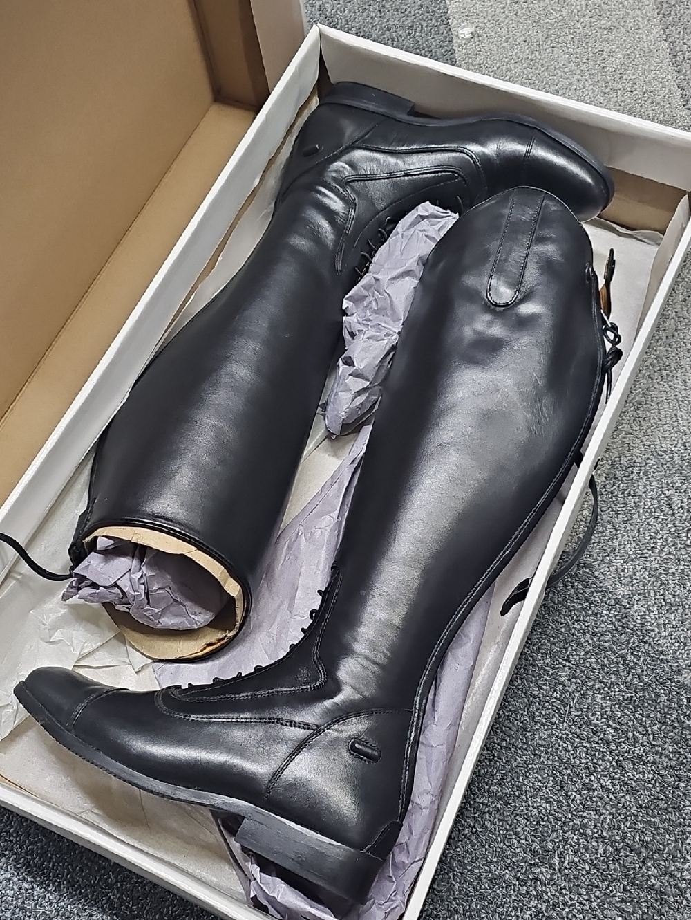Black Equestrian Horse Riding English Tall Field Boots 38W (Womens Size 8). - Picture 10 of 16